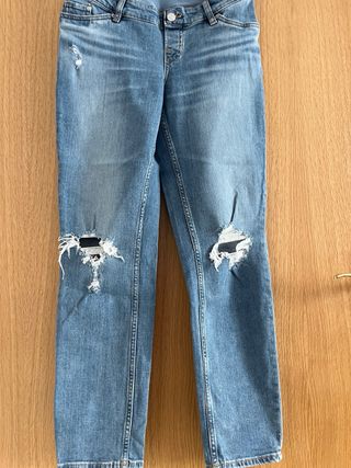 Pantalón vaquero claro  premamá roto