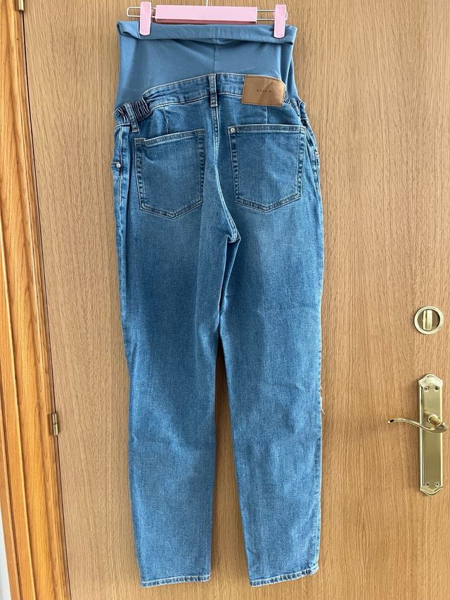 Pantalón vaquero claro  premamá roto