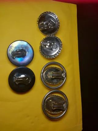 Lote pendientes vintage perla y color esmeralda