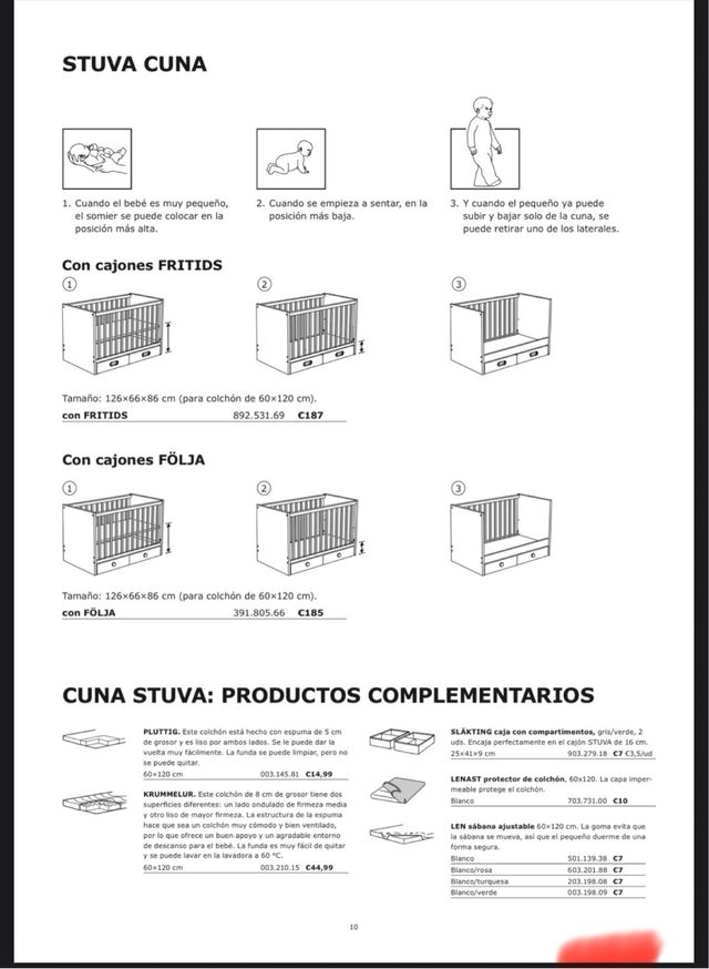 Cuna IKEA STUVA,una madera rota, resto perfecto.