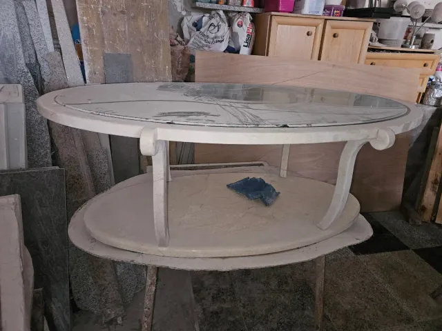 Mesa de centro Tarantino cristal y piedra