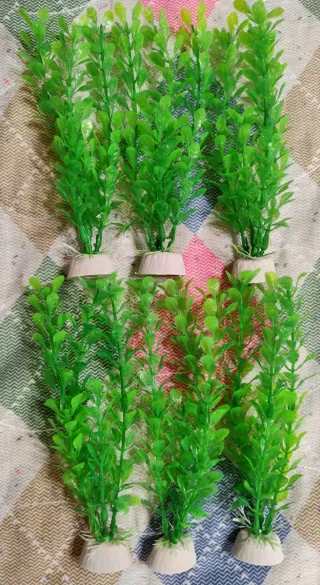 Set 6 Piantine Artificiali Acquario 20cm