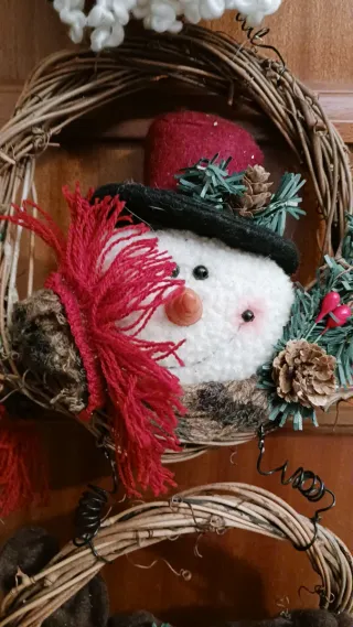 Appendi porta natalizio con Babbo Natale, pupazzo