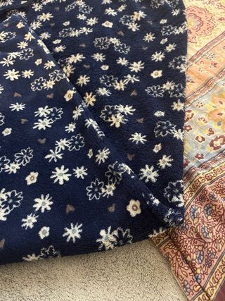 Pijama 2 piezas invierno azul con estampado floral