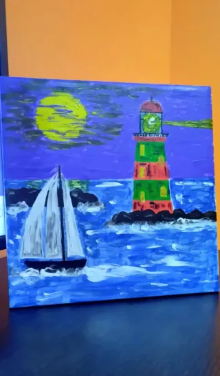 Dipinto a mano: Paesaggio di mare