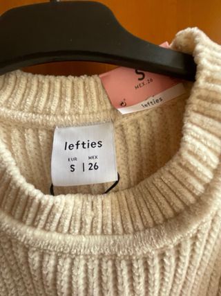 Suéter punto LEFTIES Beige Talla S, SIN ESTRENAR