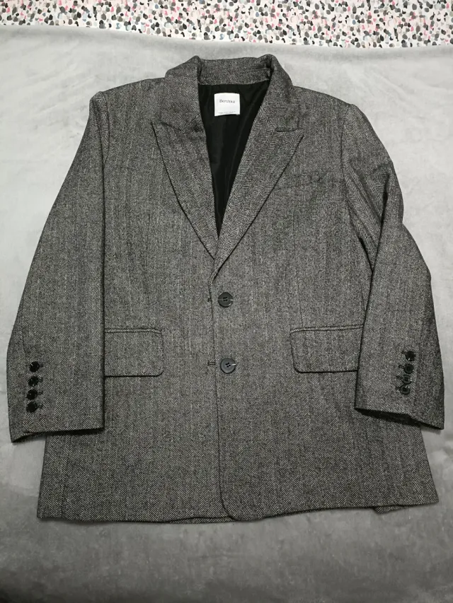 Chaqueta americana blazer gris Bershka