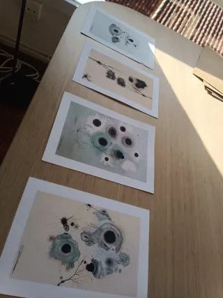 Acuarela y acrílico abstracto