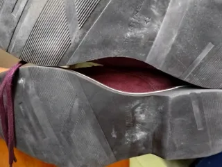 Mocasines burdeos con cordones