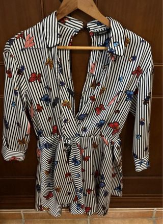 Vestido Zara Estampado Mariposas Rayas