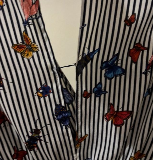 Vestido Zara Estampado Mariposas Rayas