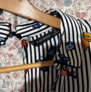 Vestido Zara Estampado Mariposas Rayas