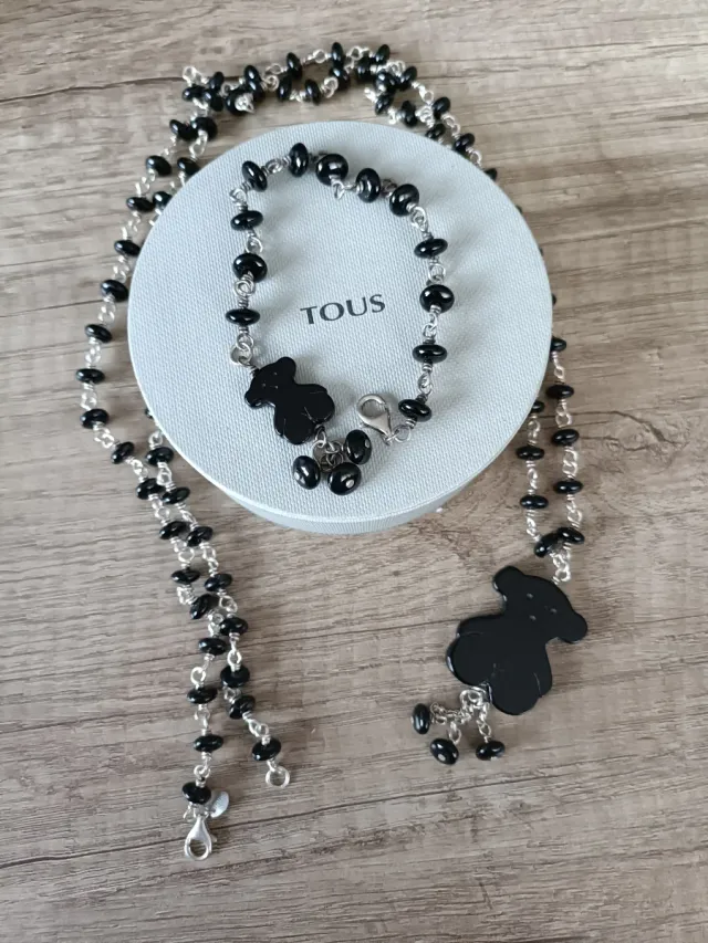 Conjunto collar y pulsera Tous Oso Negro
