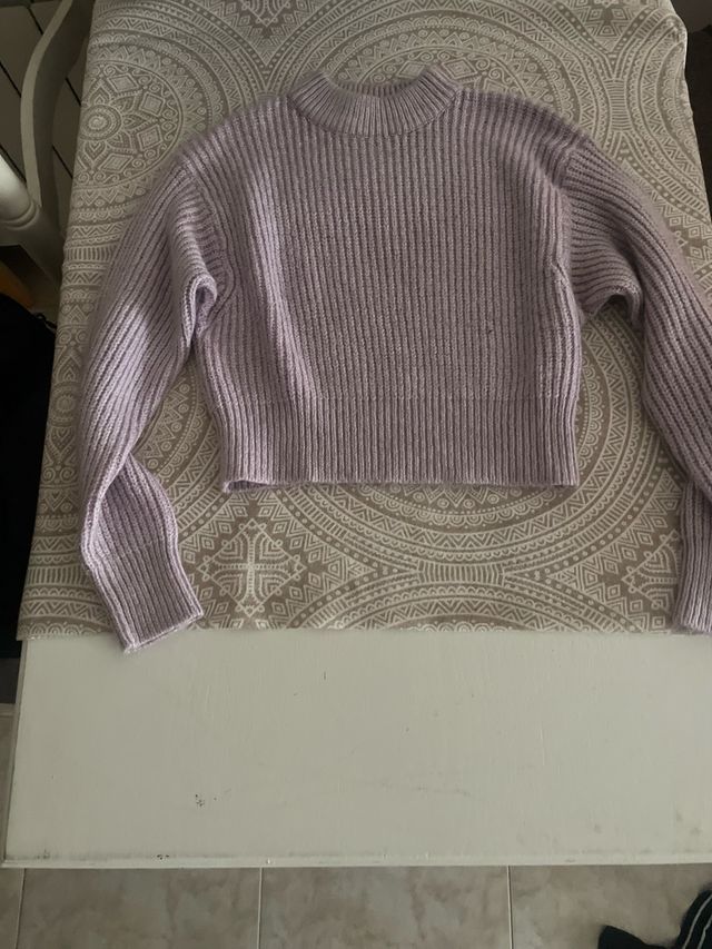 Jersey rosa tejido cuello alto