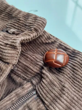 Falda larga pana vintage marrón