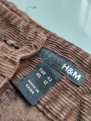 Falda larga pana vintage marrón