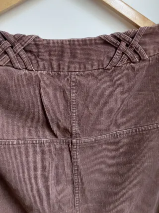 Falda larga pana vintage marrón