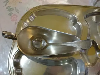 Vassoio con salsiera silver plated