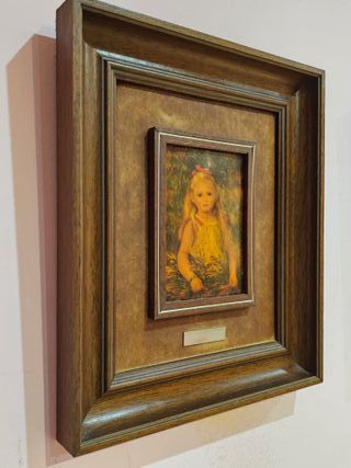 Cuadro Esmalte Renoir Niña con Flores-Reproducción