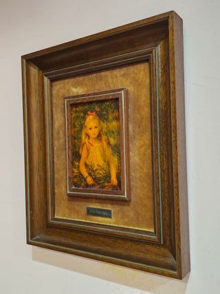 Cuadro Esmalte Renoir Niña con Flores-Reproducción