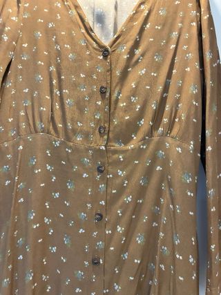 Vestido floral marrón mujer