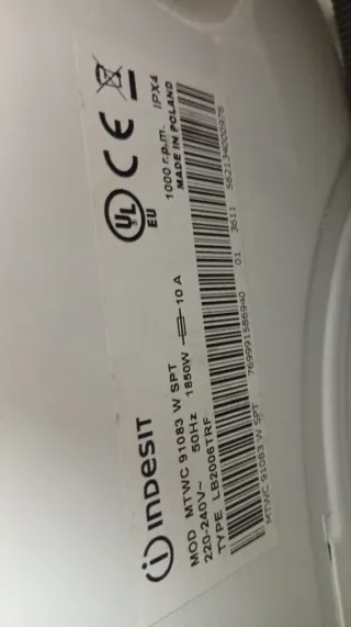 Lavadora Indesit 7kg 1200rpm