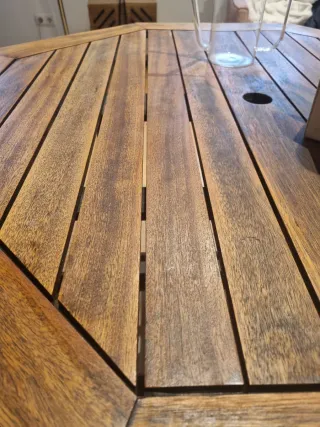 Mesa de teca octogonal muy bonita