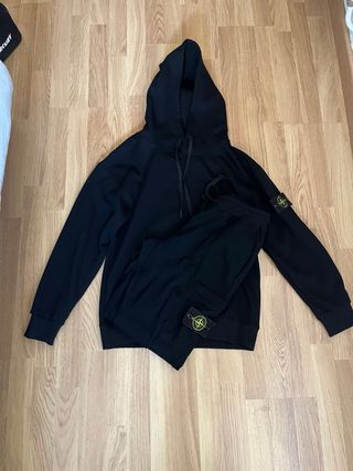 Stone Island Conjunto Sudadera y Pantalón Negro