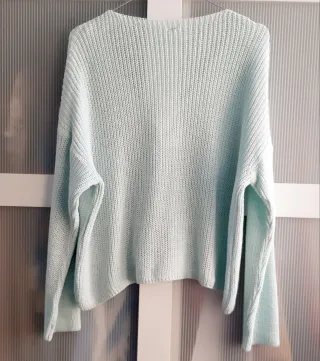 Casaco malha verde água tamanho único TIMIAMI