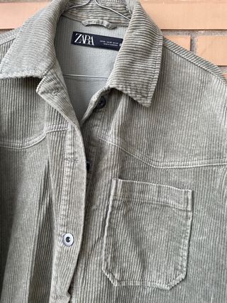 Sobrecamisa Zara Pana Verde Talla XS