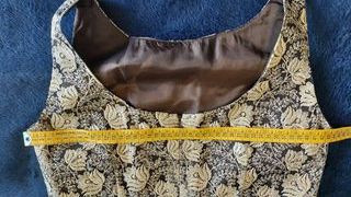 Vestido fiesta dorado encaje