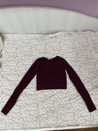 Top granate PULL&BEAR manga larga