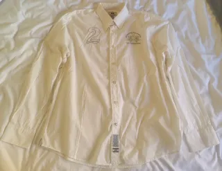 Camisa La Martina Manga Larga XXL Blanca