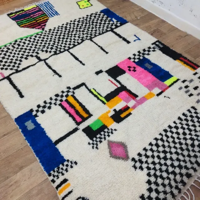 Alfombra de lana multicolor