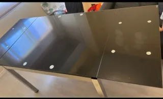 Mesa Comedor Extensible Cristal y Metal