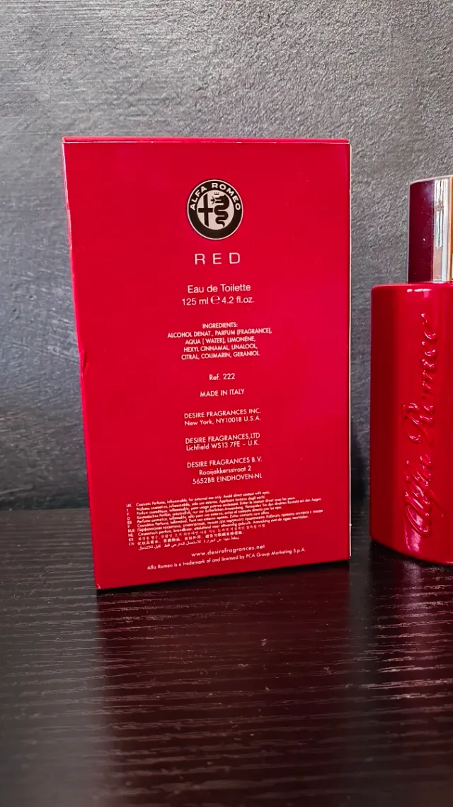 Profumo Alfa Romeo Red Eau de Toilette 100ml