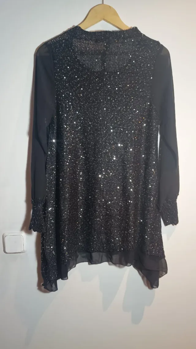 Vestido TIBALAN negro lentejuelas