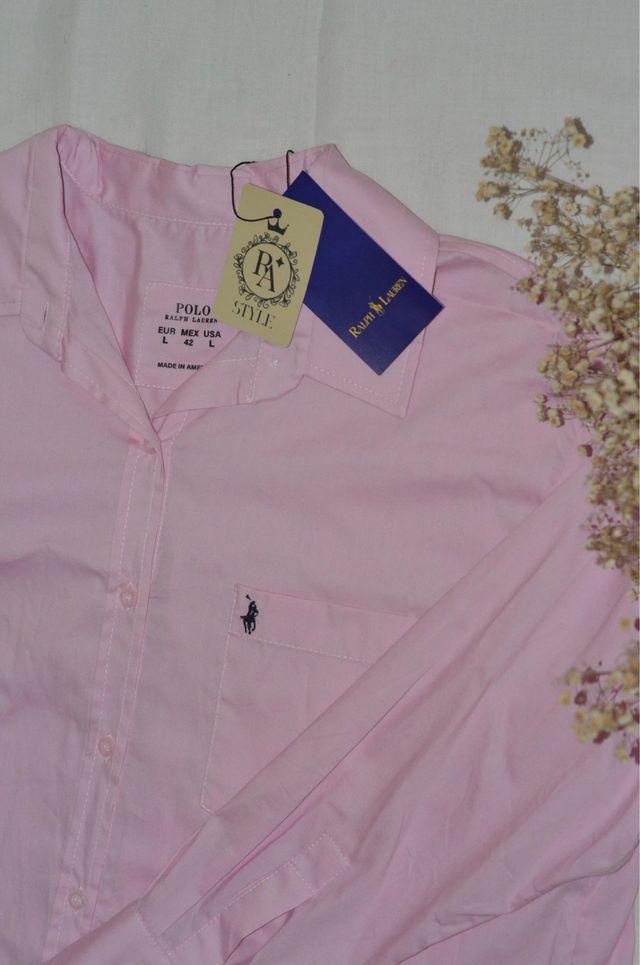 Camisa Polo Ralph Lauren Mujer Rosa Talla L