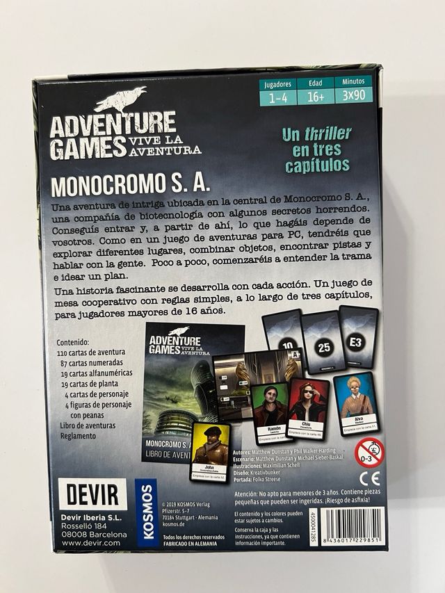 Juego de mesa Adventure Games Monocromo S.A.