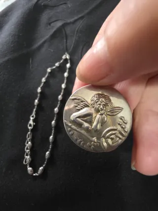 Tobillera y Colgante Ángel Plata 925