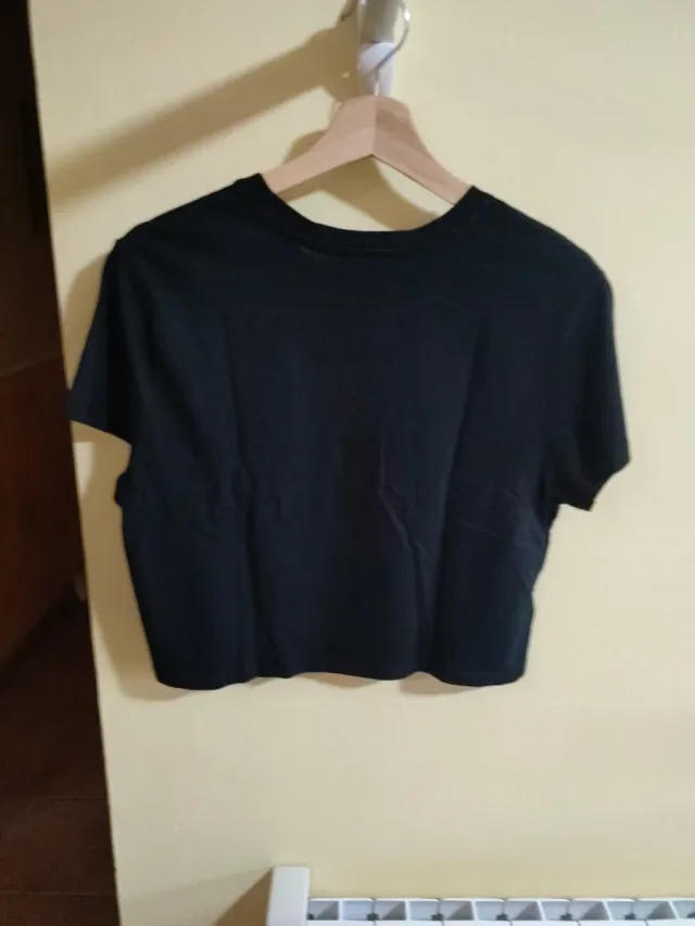 Camiseta Stradivarius Negra Talla XS