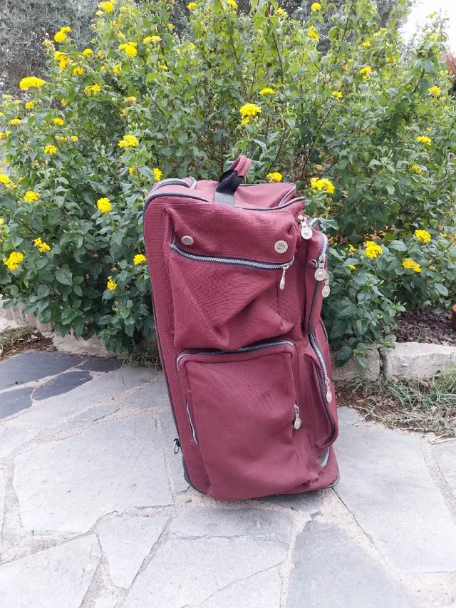 Maleta de tela York bordô