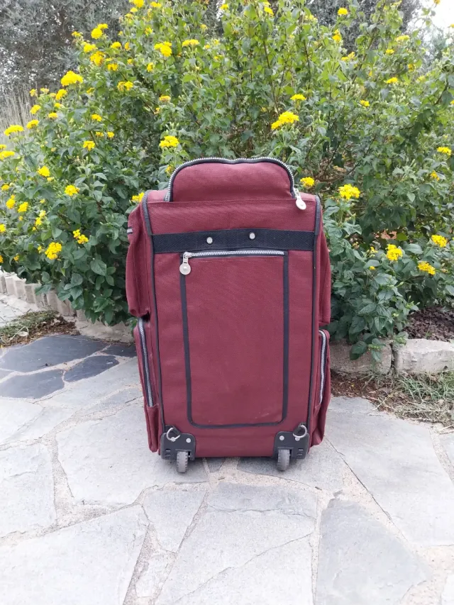Maleta de tela York bordô