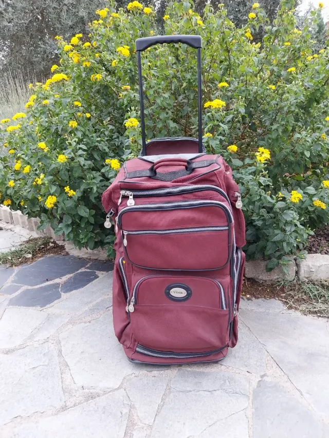 Maleta de tela York bordô