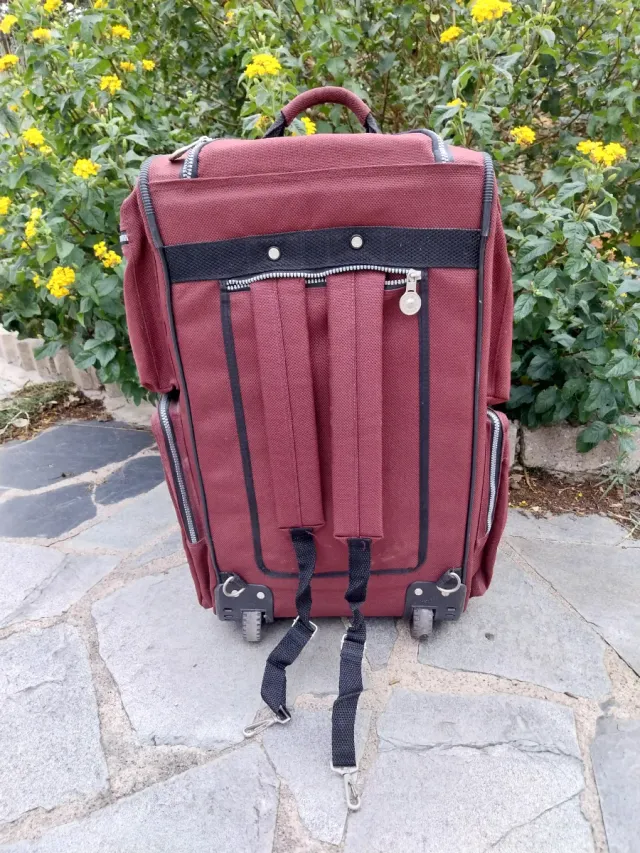 Maleta de tela York bordô