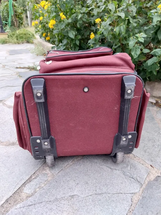 Maleta de tela York bordô