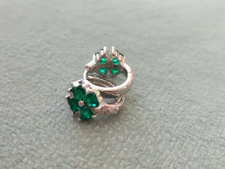 Pendientes aro trébol plata de ley