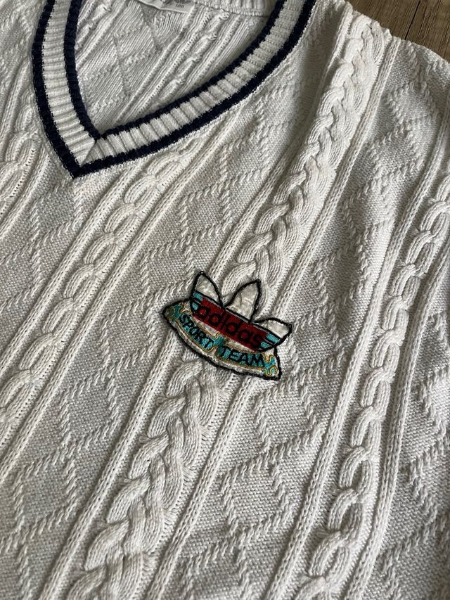 Chaleco de punto Adidas 90s Cable Knit V-Neck