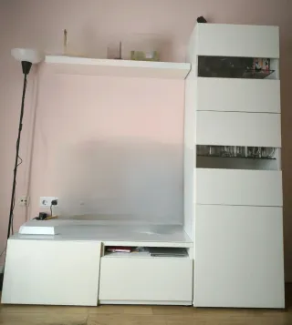 Mueble TV + Vitrina Ikea Besta Blanco