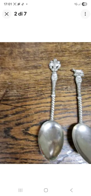 4 Cucchiaini Metallo Argentato Cm. 12